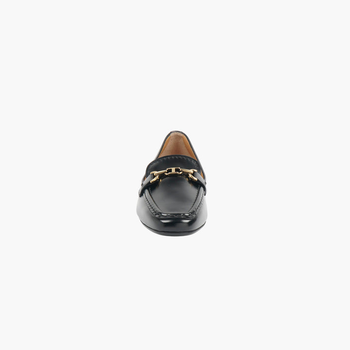 TOD'S Black-Gold Leather Loafers