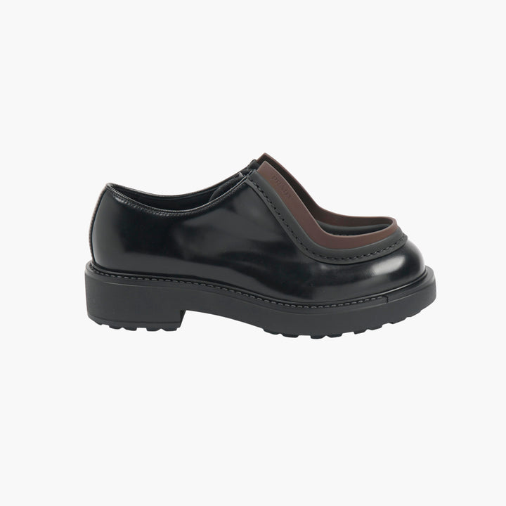 Prada Black-Brown Leather Loafers