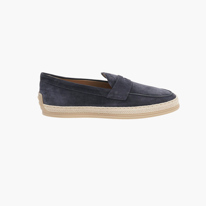 TOD'S Suede Loafers Navy-Beige