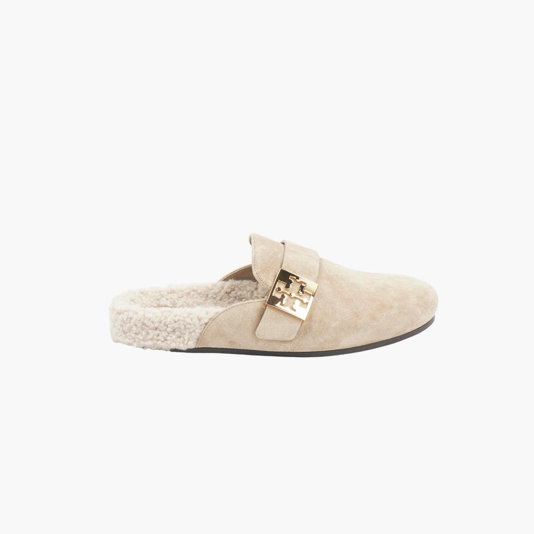 Tory Burch Suede Slip-Ons Beige-Gold