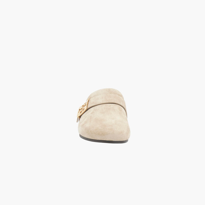 Tory Burch Slip-On in pelle scamosciata beige-oro