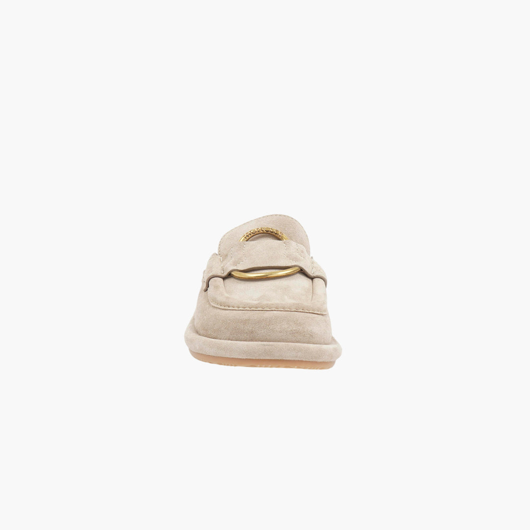 MONCLER Mocassini in pelle scamosciata beige