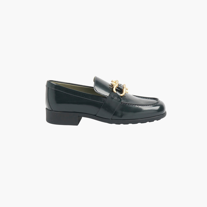 Bottega Veneta Dark Grey-Gold Loafers