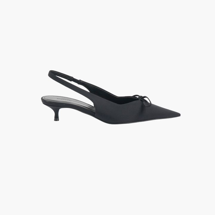 Balenciaga Black Slingback Kitten Heels