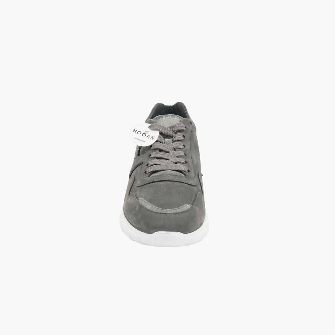 Hogan Dark Grey-White Suede Sneakers