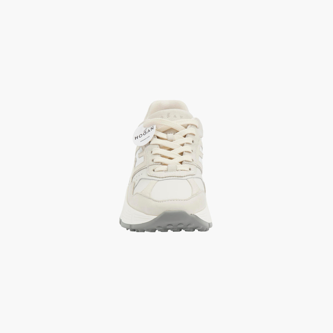 Hogan Bianco Suede Leather Sneakers