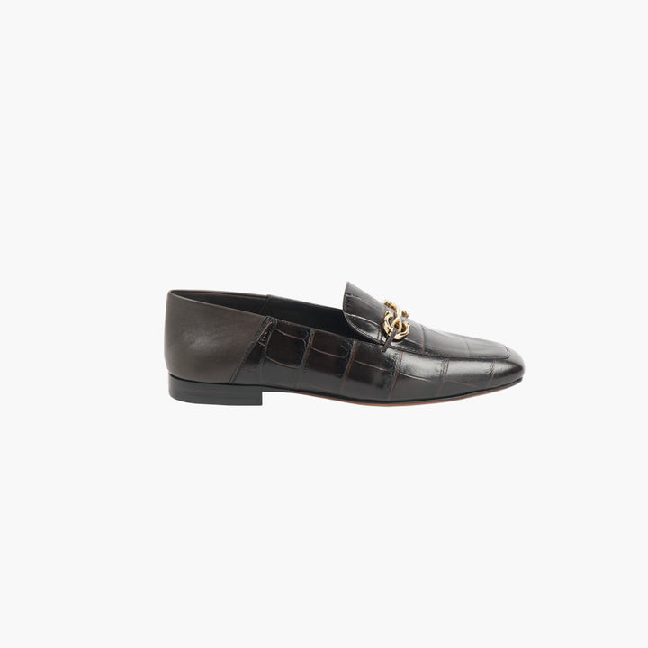 Salvatore Ferragamo Dark Brown Gold Loafers