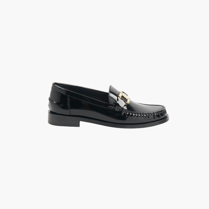 Salvatore Ferragamo Black Patent Leather Loafers