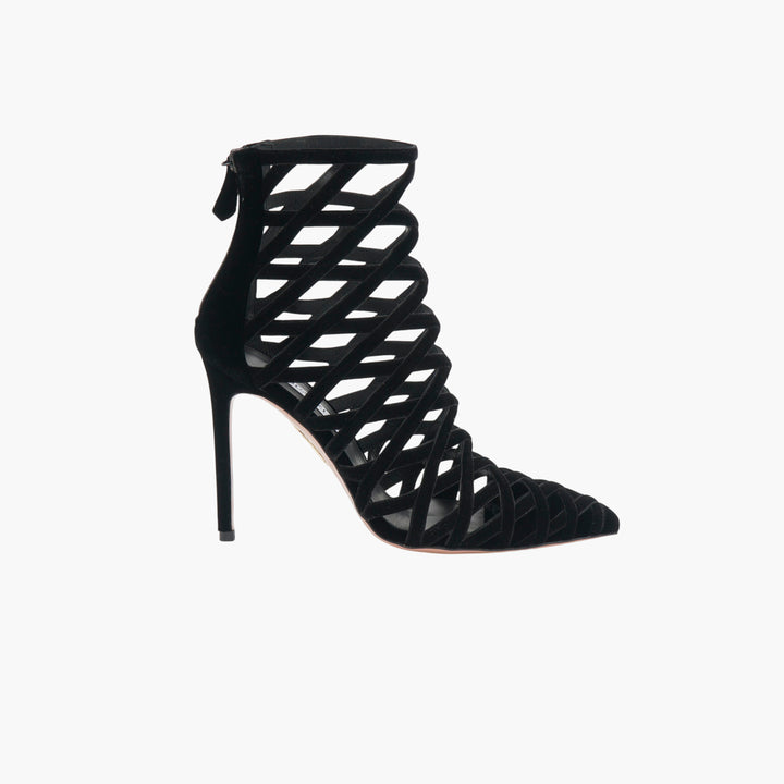 Aquazzura Nero Strappy Cage Heels