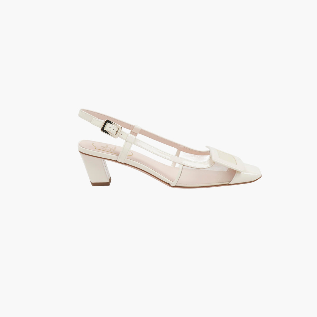 ROGER VIVIER PATENT LEATHER AND MESH 'BELLE VIVIER' PUMPS