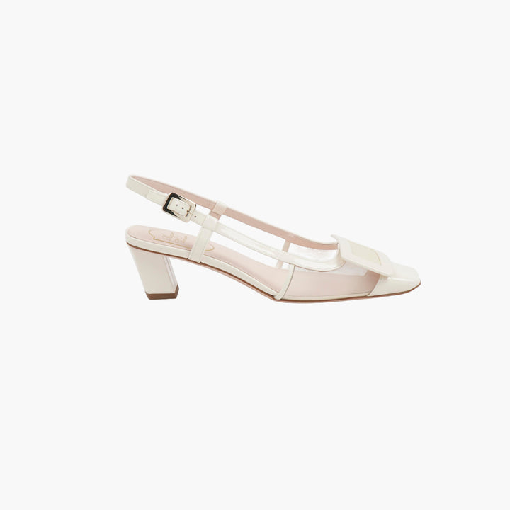 ROGER VIVIER PATENT LEATHER AND MESH 'BELLE VIVIER' PUMPS