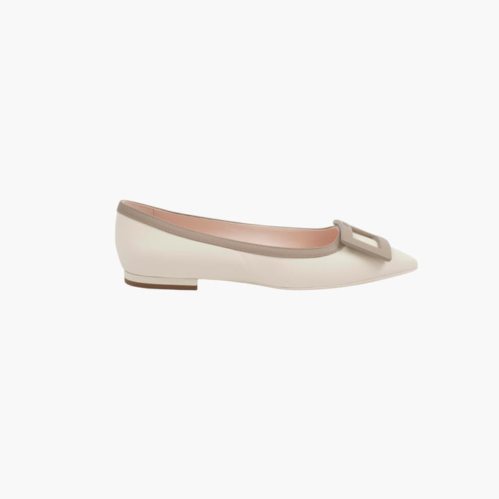 ROGER VIVIER Ballerine con fibbia bianco-beige