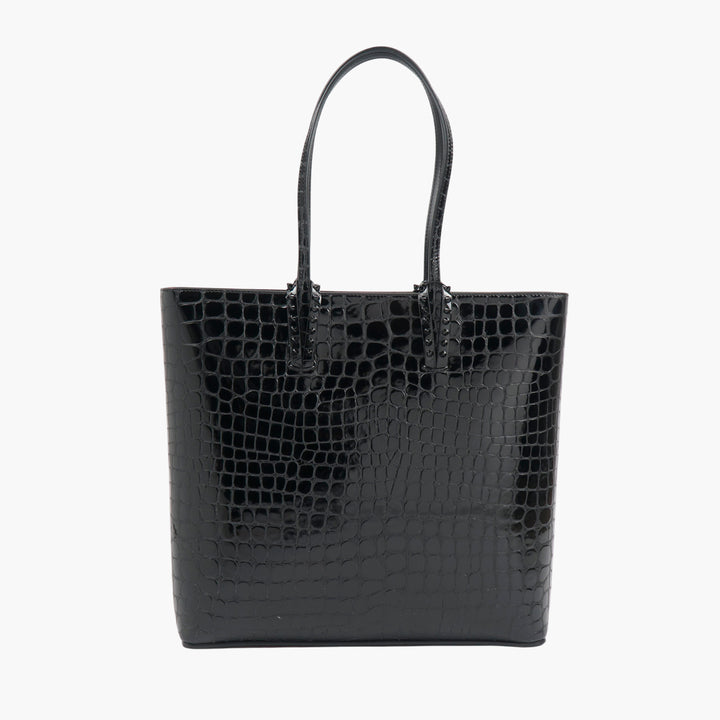 Christian Louboutin Black Crocodile Print Leather Tote