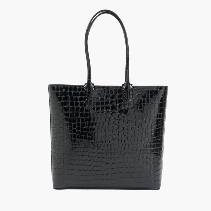 Christian Louboutin Black Crocodile Print Leather Tote