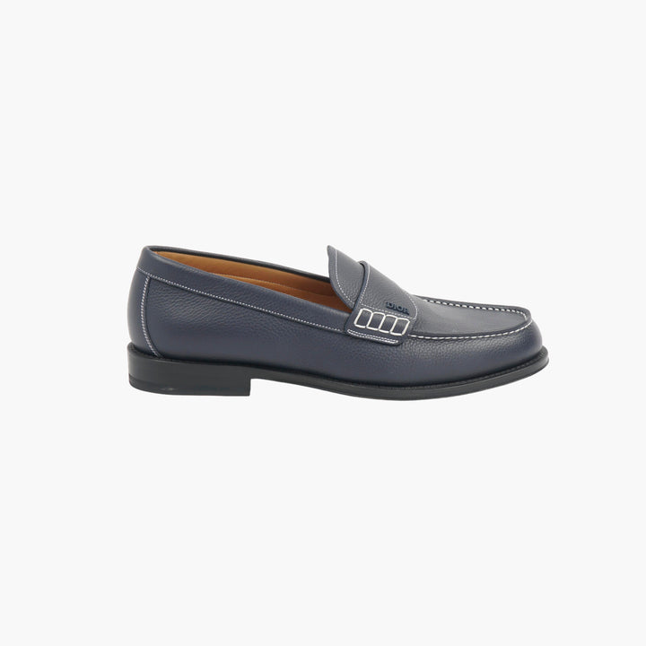 Dior Navy-White Leather Loafers