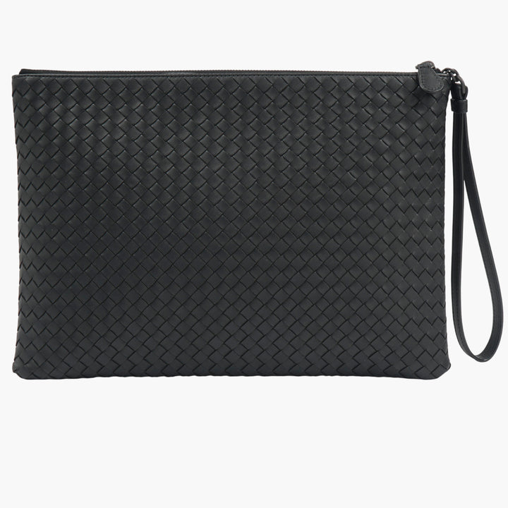 Bottega Veneta Black Intrecciato Clutch