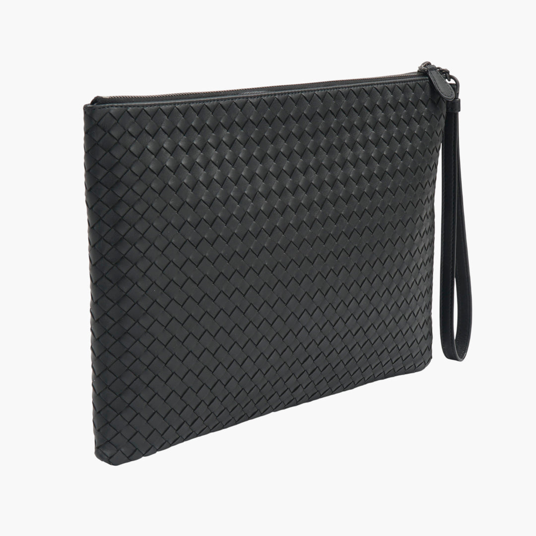 Bottega Veneta Black Intrecciato Clutch