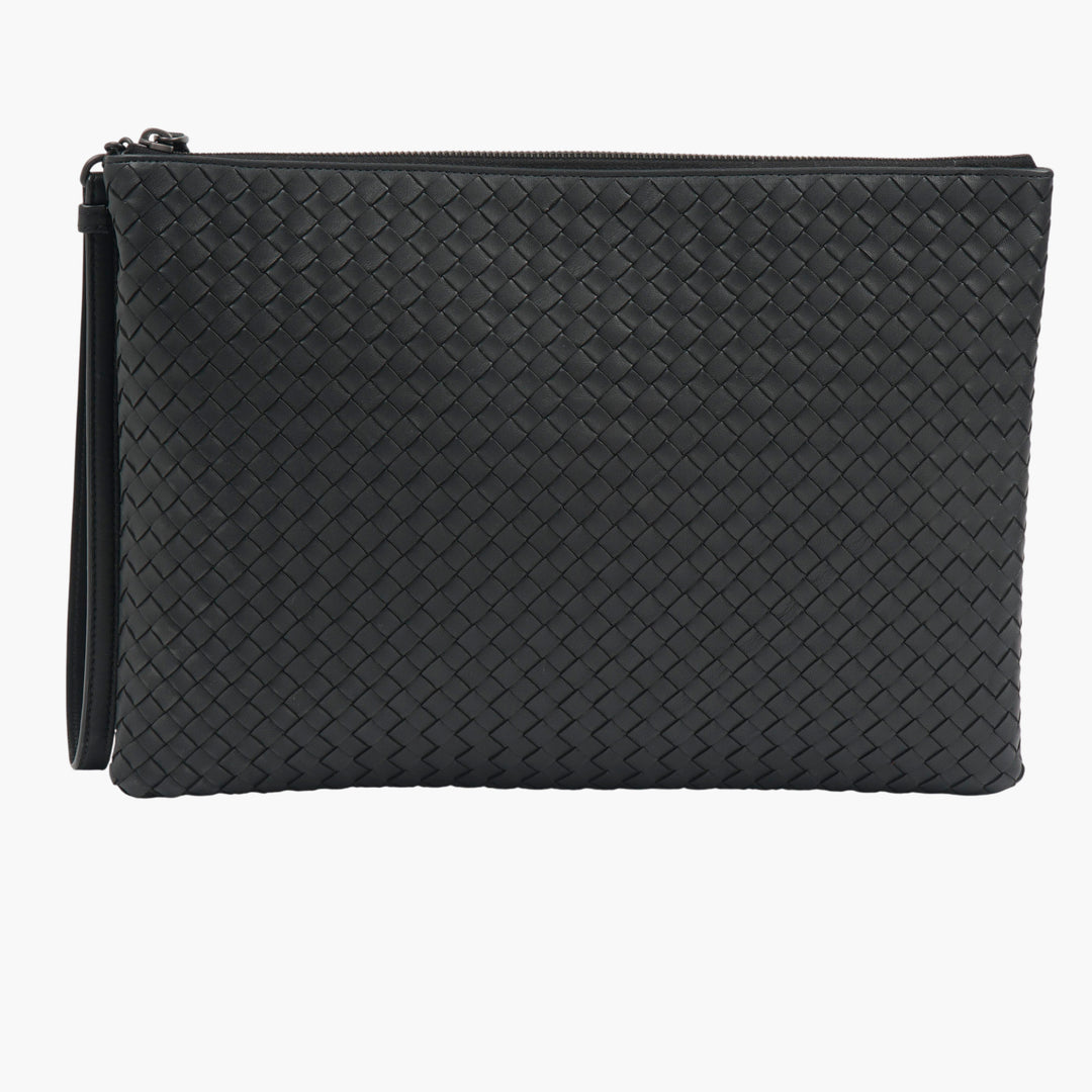 Bottega Veneta Black Intrecciato Clutch