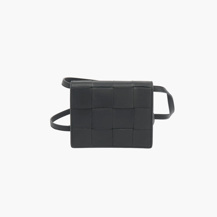 Bottega Veneta Black Leather Intrecciato Bag