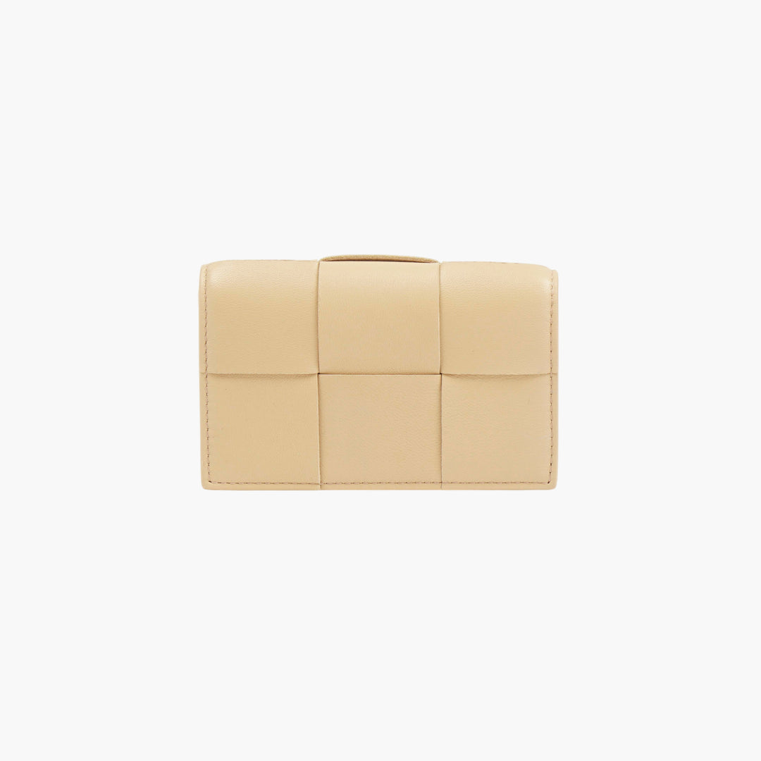 Bottega Veneta Beige Intrecciato Leather Wallet