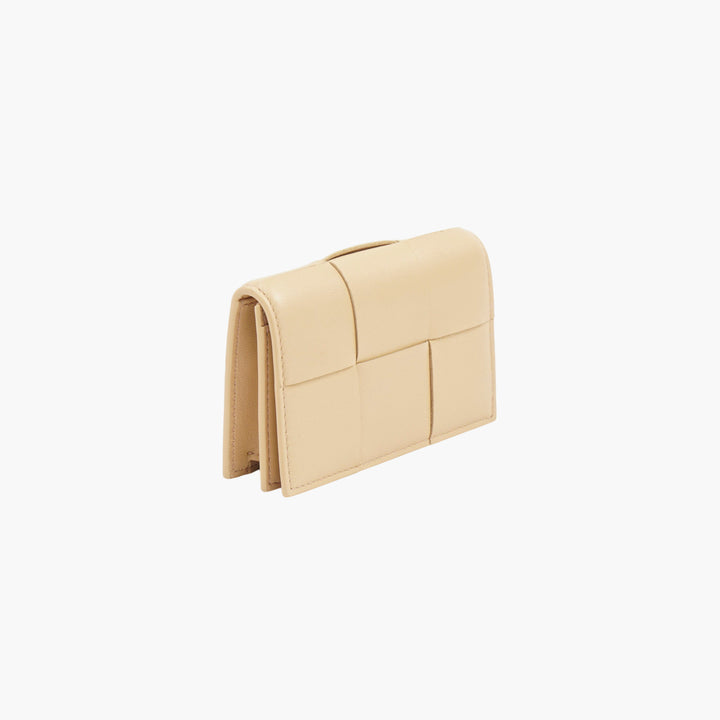 Bottega Veneta Beige Intrecciato Leather Wallet