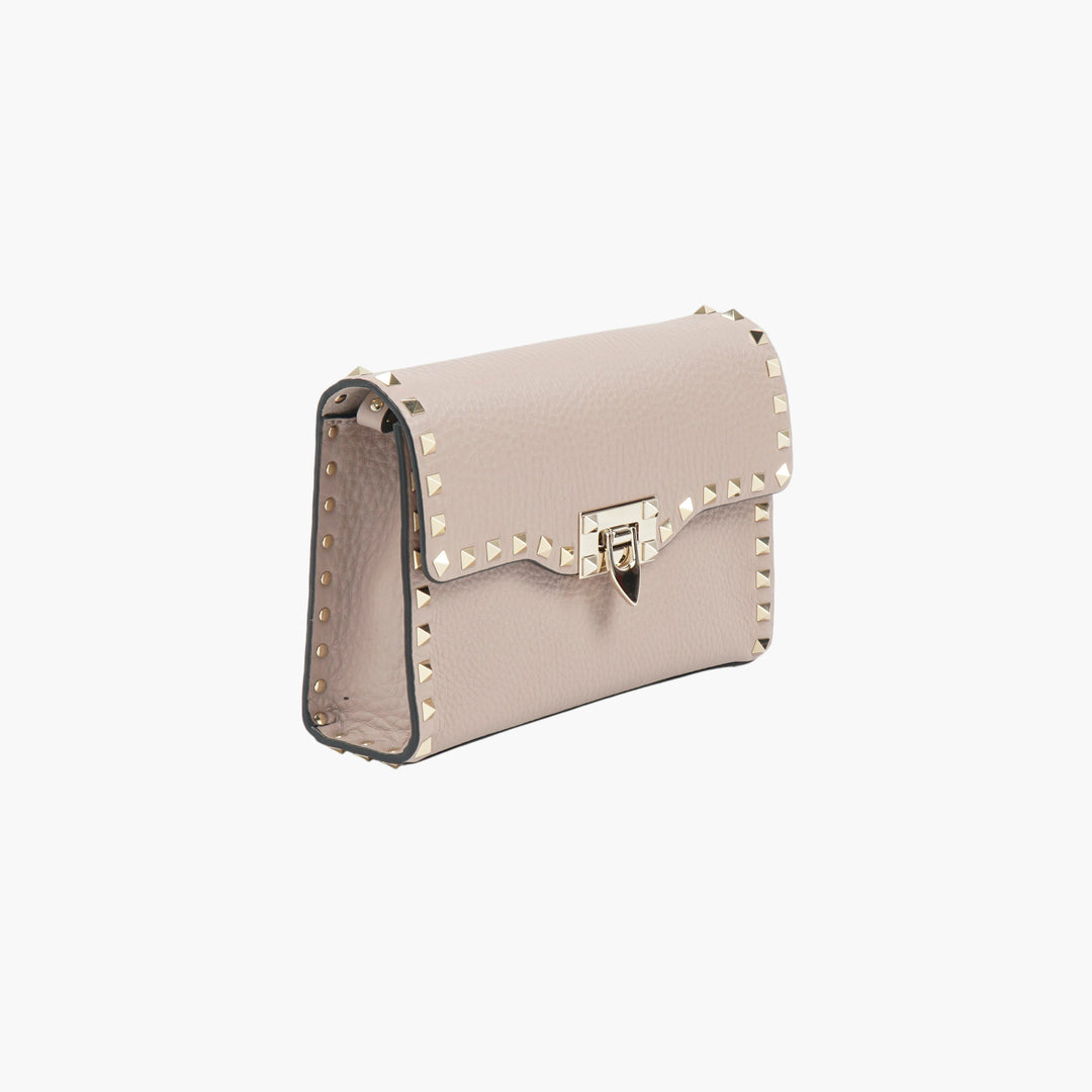 Valentino Rockstud Poudre-Gold Leather Bag