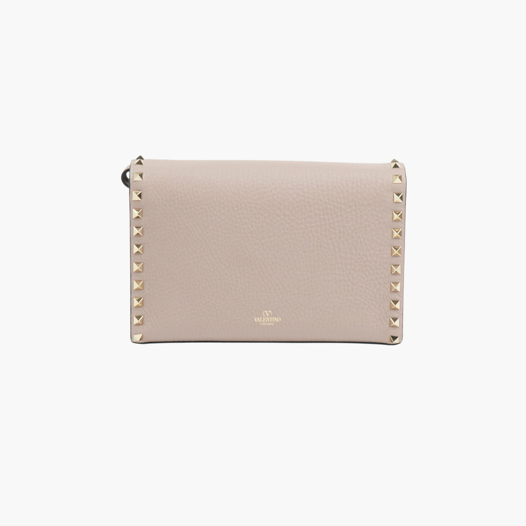 Valentino Rockstud Poudre-Gold Leather Bag