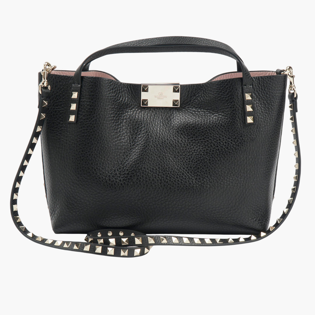 Valentino Black-Pink Leather Handbag