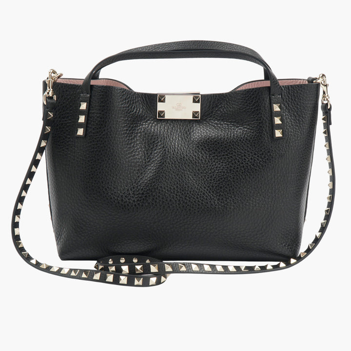 Valentino Black-Pink Leather Handbag