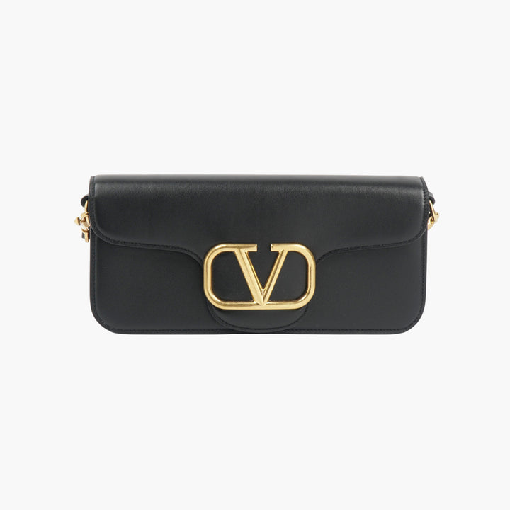 Valentino Black-Gold Leather Clutch