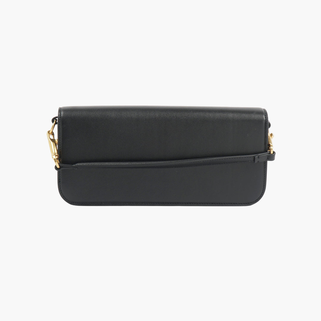 Valentino Black-Gold Leather Clutch