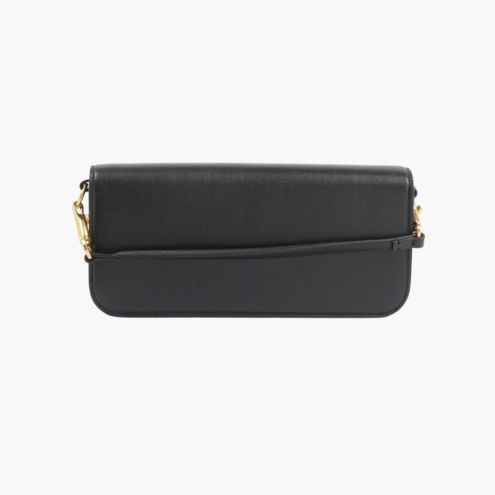 Valentino Black-Gold Leather Clutch