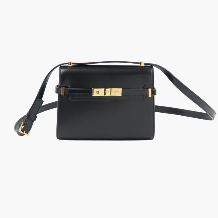 Borsa a tracolla in pelle nera e oro SAINT LAURENT