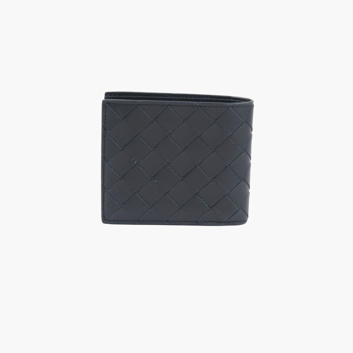 Bottega Veneta Woven Leather Wallet Blue