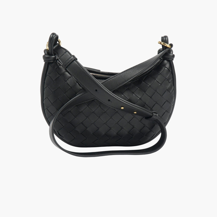 BOTTEGA VENETA Black-Gold Leather Handbag