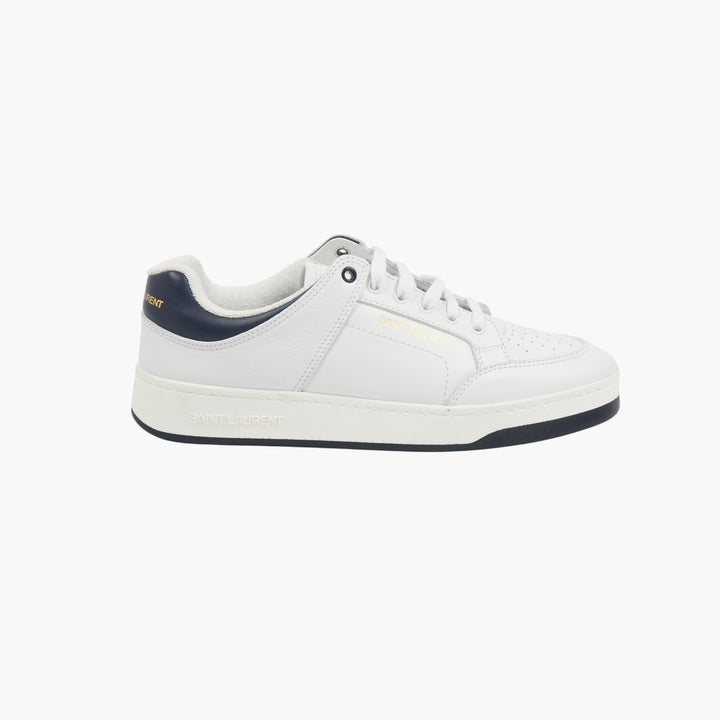 Saint Laurent White-Navy Leather Sneakers