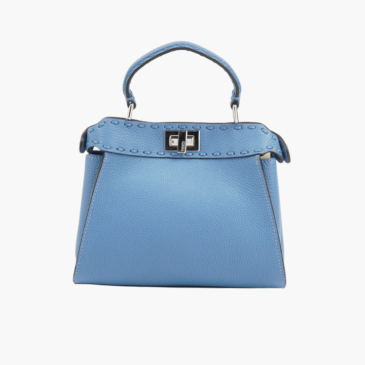 Borsa a mano in pelle blu FENDI