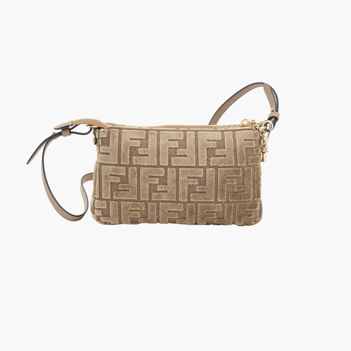 Borsa a tracolla beige FENDI con logo FF