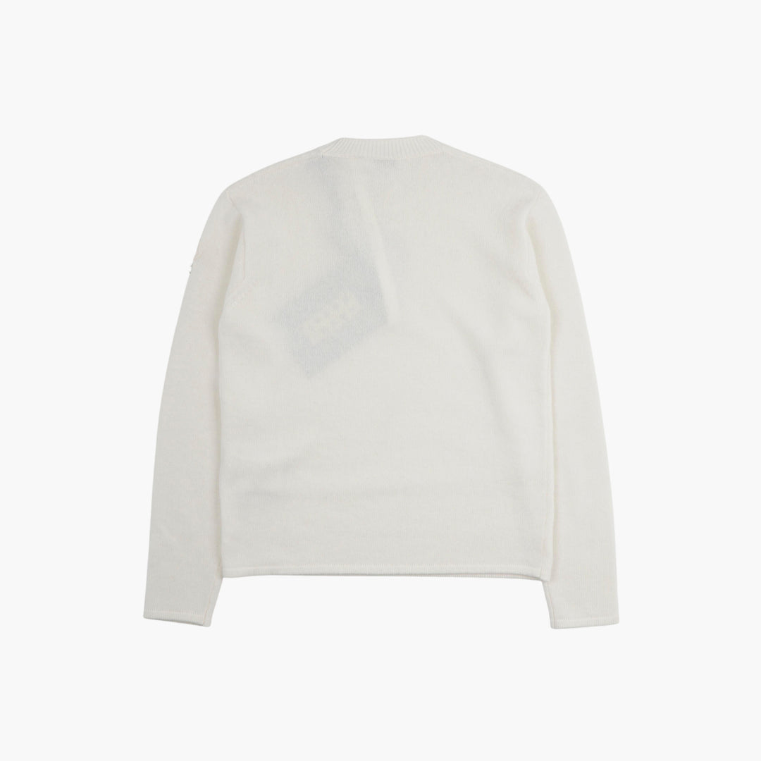 Moncler White Sweater with Embellishment