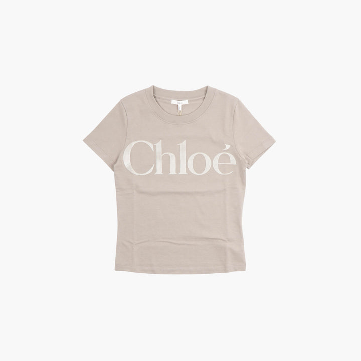 T-shirt con stampa logo Chloè Grigio