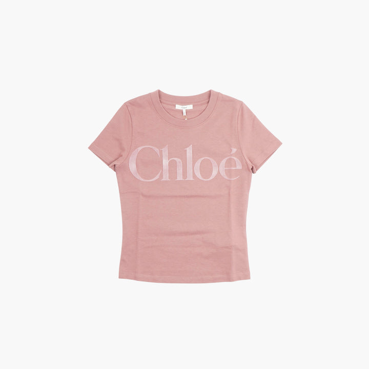 T-shirt rosa Chloé con logo