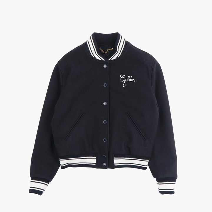 Giacca Varsity da donna Golden Goose blu navy e bianca