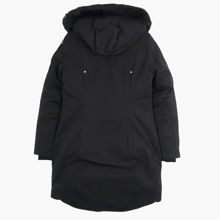 Moose Knuckles Black Parka with Fur Hood