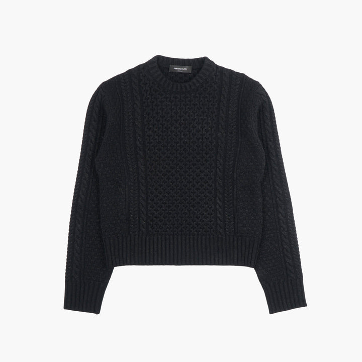 FABIANA FILIPPI Black Cable Knit Sweater