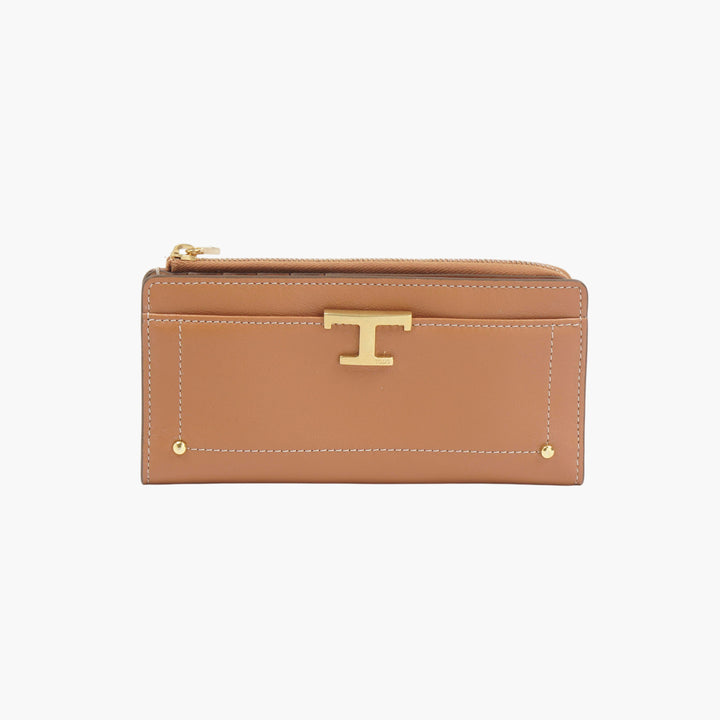 Tod's Leather Wallet Brown-Gold