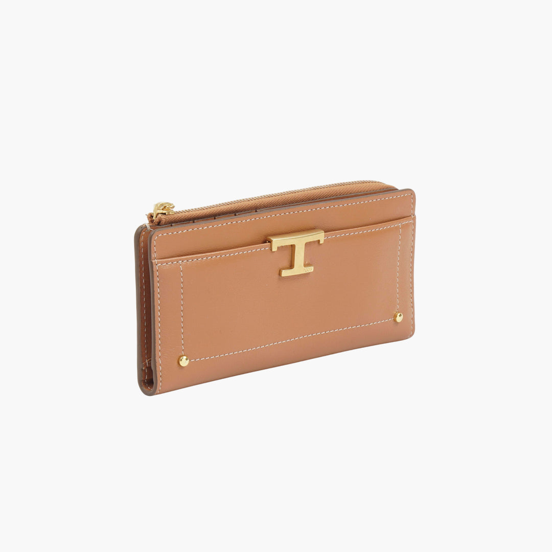 Tod's Leather Wallet Brown-Gold