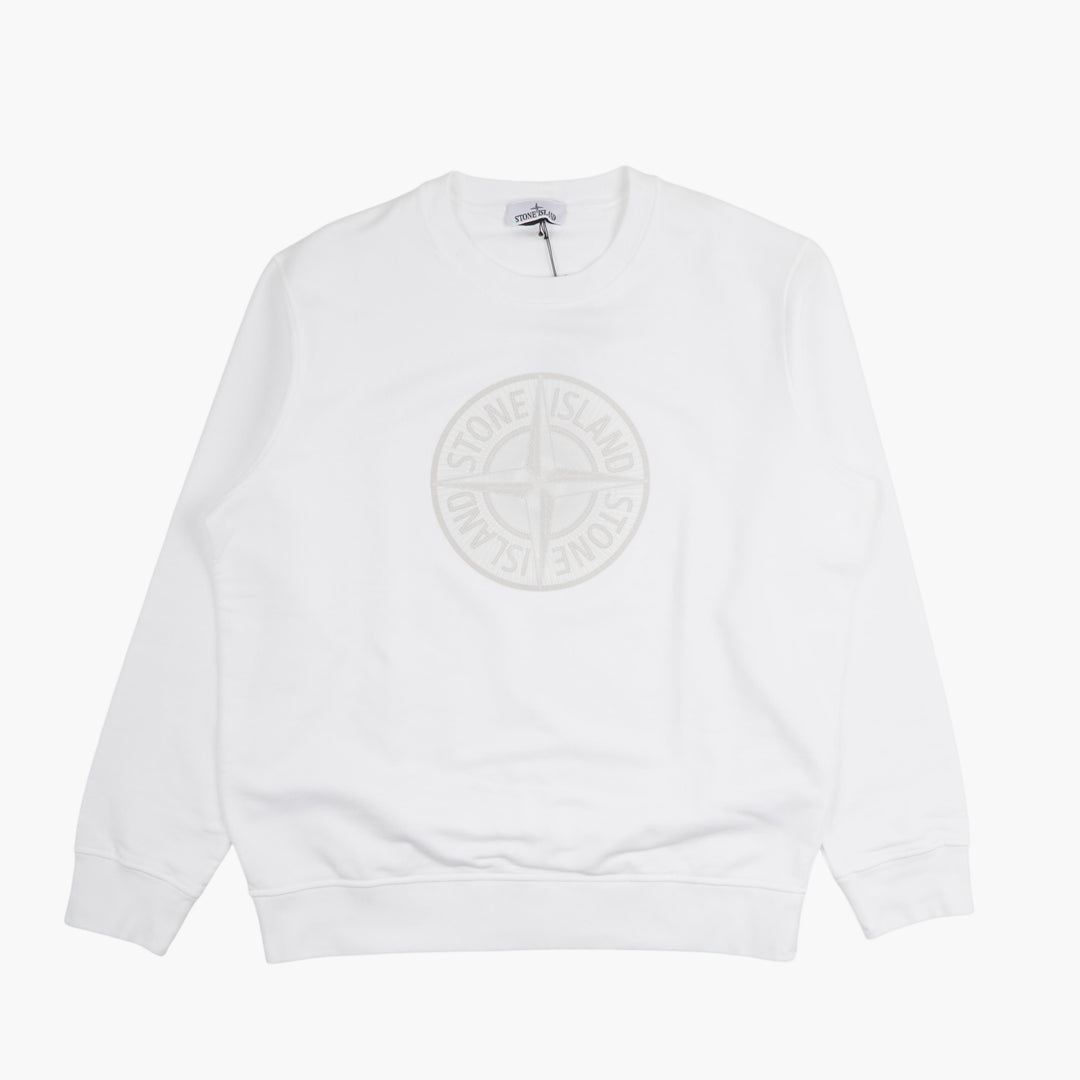 Felpa bianca Stone Island con logo