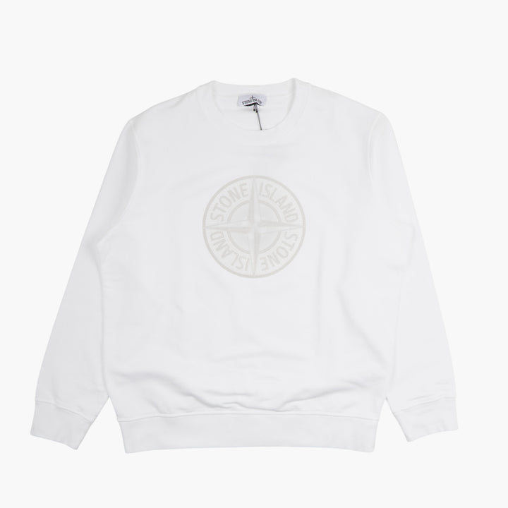 Felpa bianca Stone Island con logo