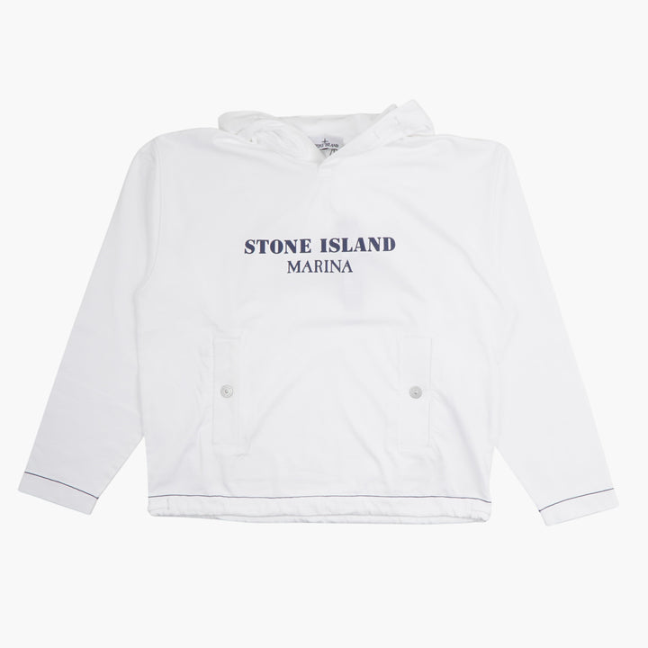 Stone Island White-Blue Marina Hoodie