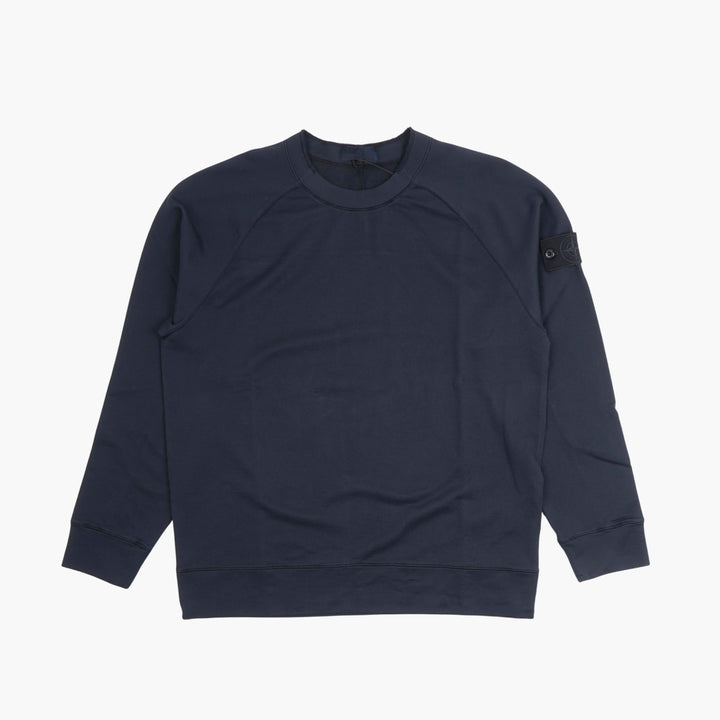 STONE ISLAND Navy Crewneck Sweatshirt